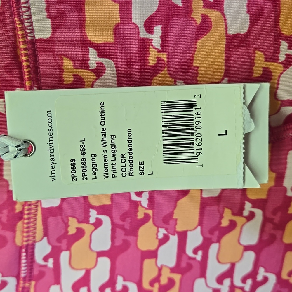 Vineyard Vines Performance Whale Outline Print Leggings, Womens Size Large, New - Picture 3 of 6